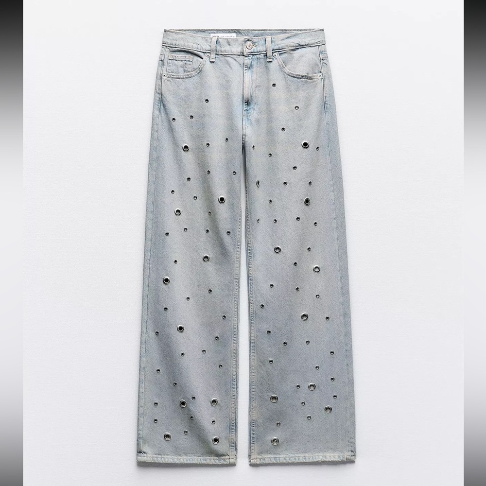 ZARA TRF high waist ring jeans